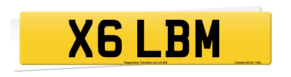 Registration number X6 LBM